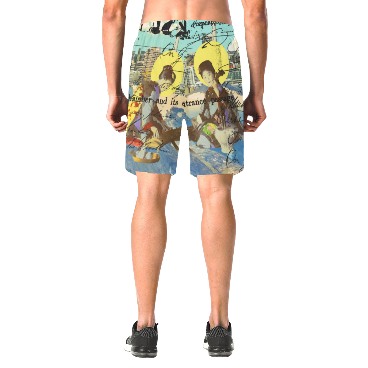 THE CONCERT II Men's All Over Print Elastic Beach Shorts (Model L20)