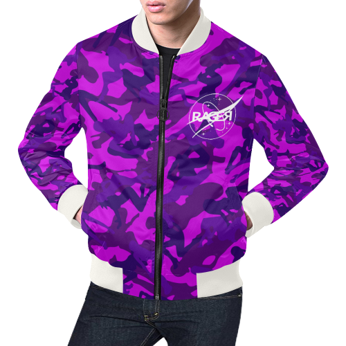 space virginz camo purple BOMBER JACKET All Over Print Bomber Jacket for Men (Model H19)