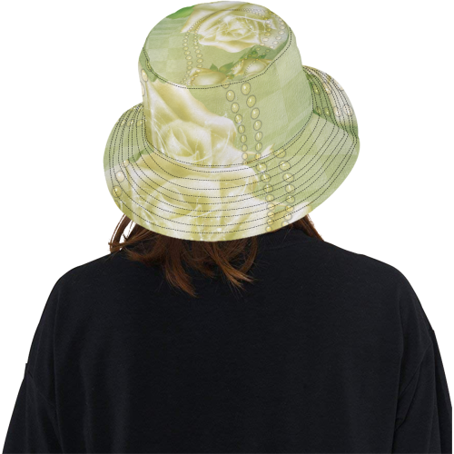Beautiful soft green roses All Over Print Bucket Hat