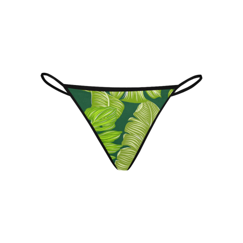 tropical green leaves Women's All Over Print G-String Panties (Model L35)