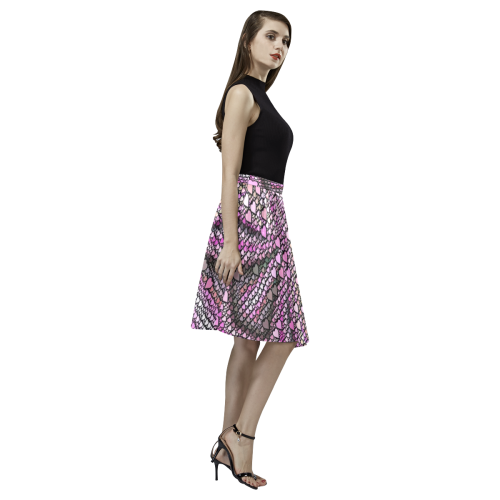 hearts everywhere C by JamColors Melete Pleated Midi Skirt (Model D15)