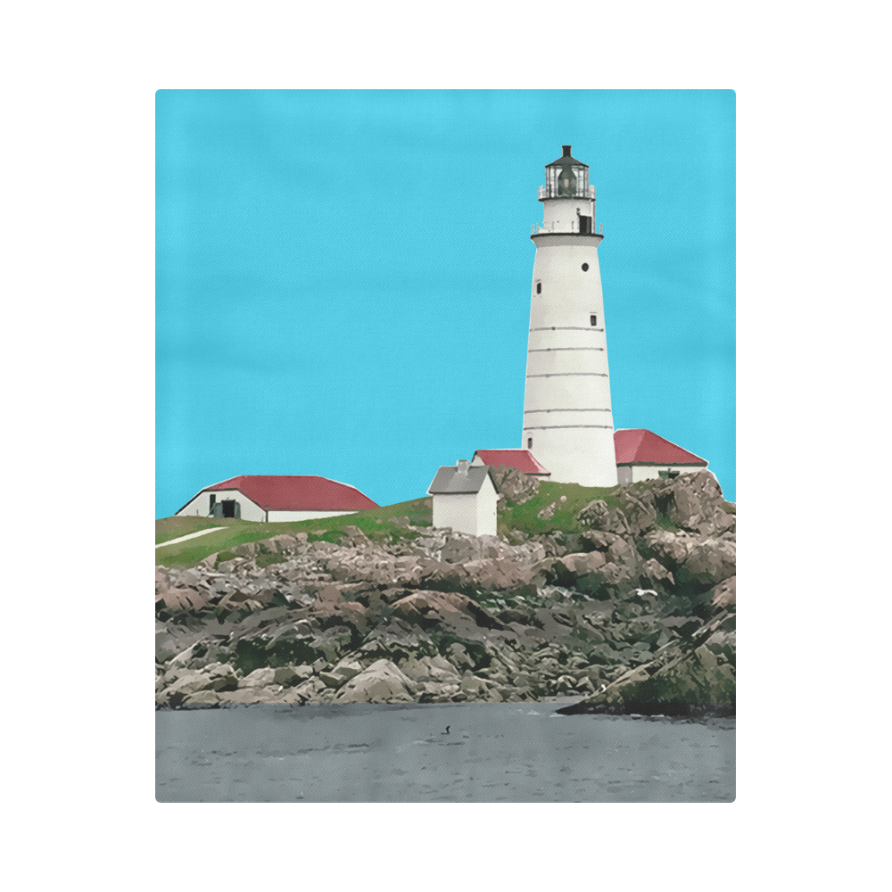 Boston Harbor Lighthouse Duvet Cover 86"x70" ( All-over-print)