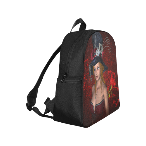 Beautiful steampunk lady, awesome hat Multi-Pocket Fabric Backpack (Model 1684)