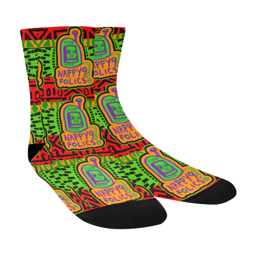 Afro Print Nappy9 75DAB SOX Crew Socks