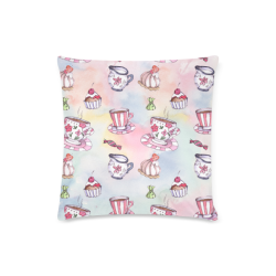 Coffee and sweeets Custom Zippered Pillow Case 16"x16"(Twin Sides)