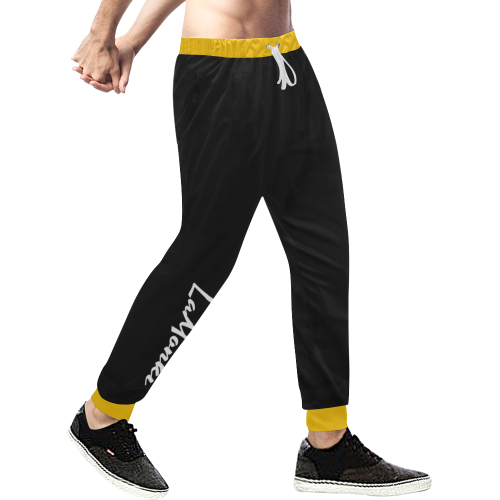 LaMonki black/ yellow (front) Men's All Over Print Sweatpants (Model L11)