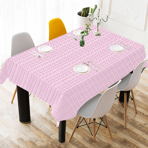 Mauve Pink Elequence Large Cotton Linen Tablecloth 52"x 70"