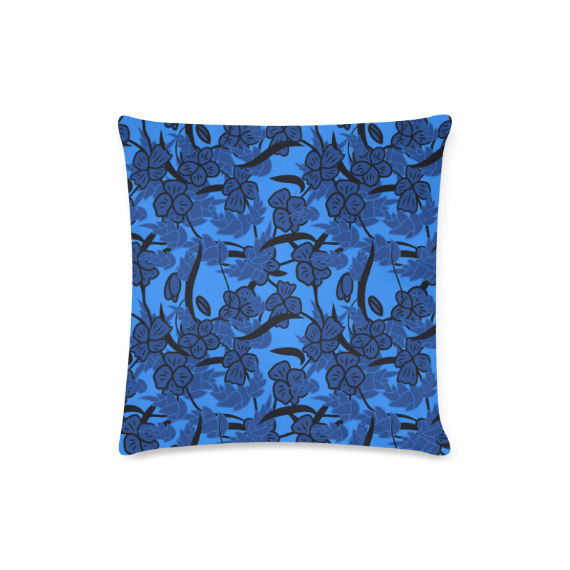 Blue pansies Custom Zippered Pillow Case 16"x16" (one side)