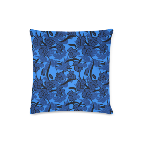 Blue pansies Custom Zippered Pillow Case 16"x16" (one side)