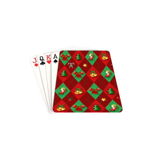 Christmas Argyle Ugly Sweater Pattern on Red Playing Cards 2.5"x3.5"