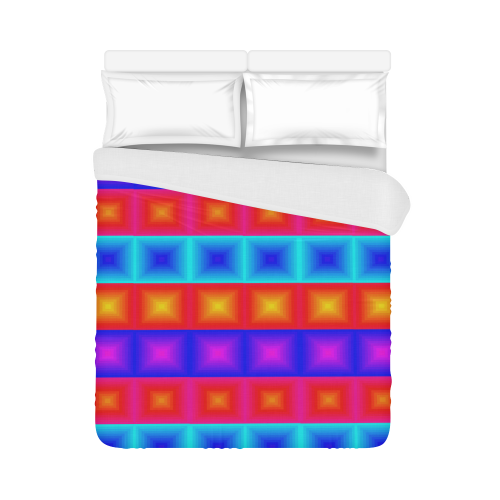 Red yellow blue orange multicolored multiple squares Duvet Cover 86"x70" ( All-over-print)