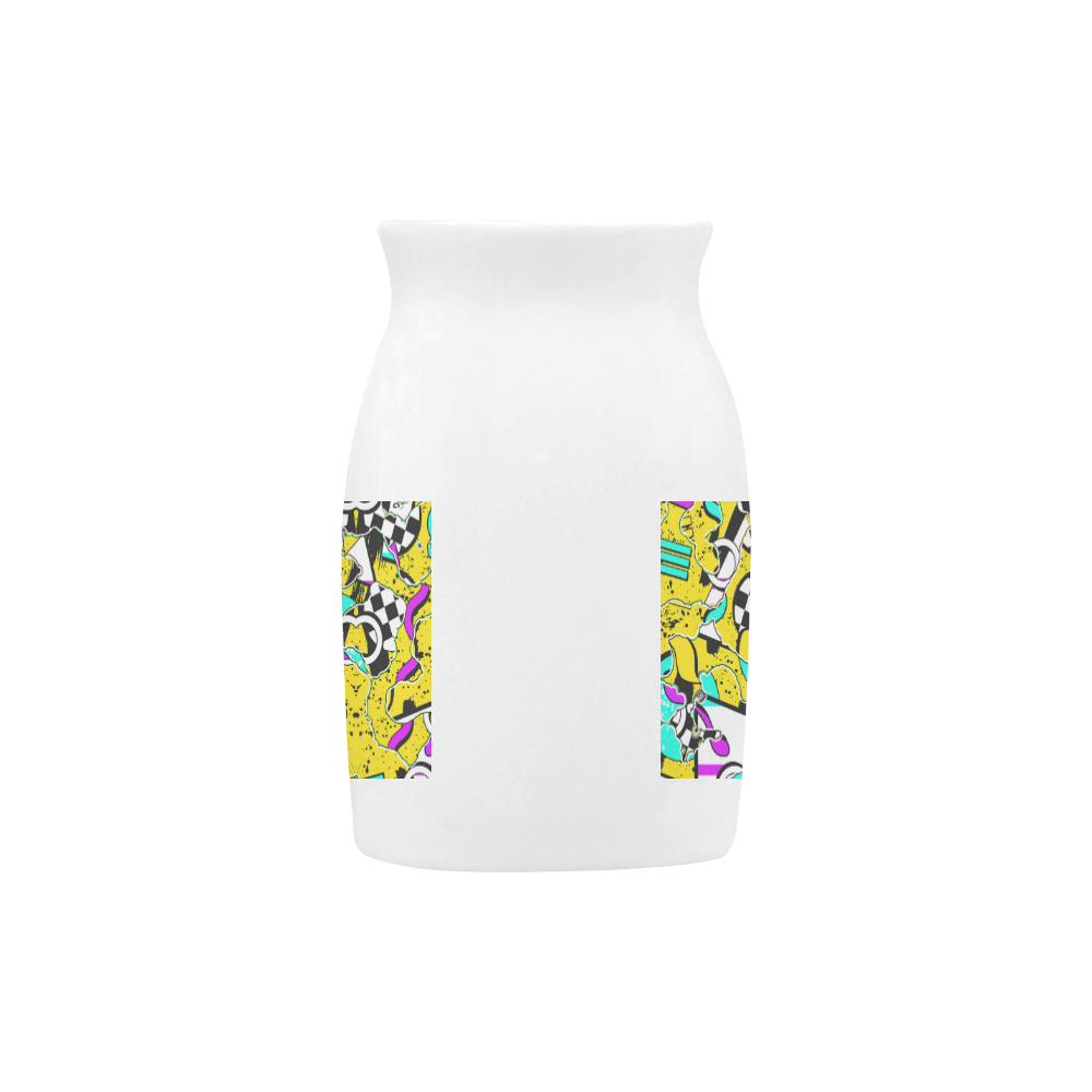 Shapes on a yellow background Milk Cup (Large) 450ml