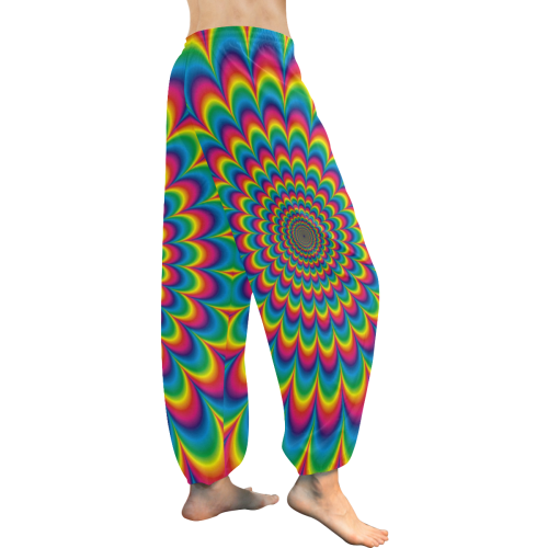 Crazy Psychedelic Flower Power Mandala Women's All Over Print Harem Pants (Model L18)