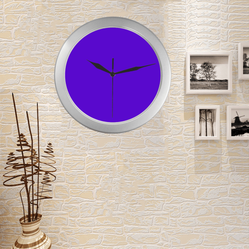 ohmypurpleness Silver Color Wall Clock