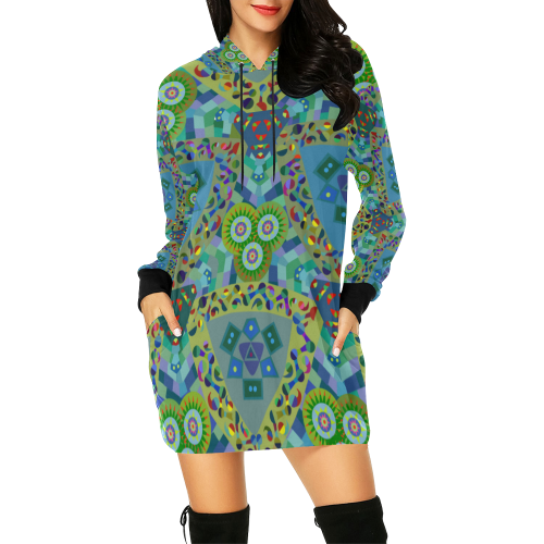 Latest Moa Design May 2020 All Over Print Hoodie Mini Dress (Model H27)