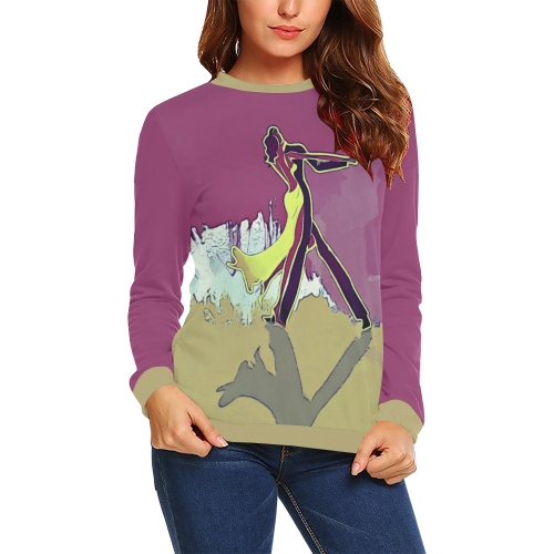Tango All Over Print Crewneck Sweatshirt for Women (Model H18)