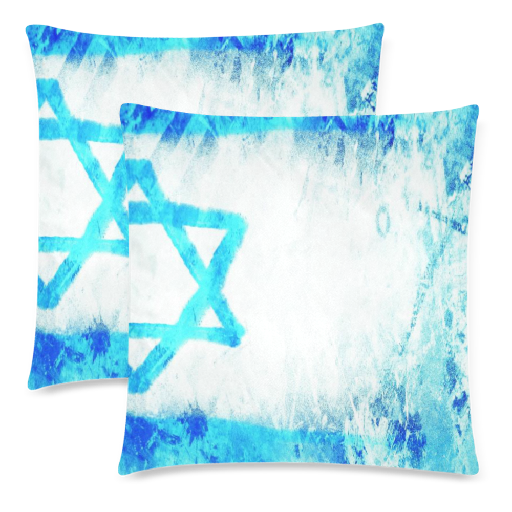 israel flag- Custom Zippered Pillow Cases 18"x 18" (Twin Sides) (Set of 2)