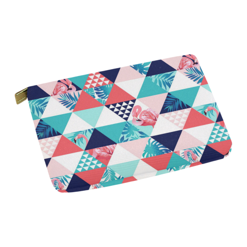 Flamingo Triangle Pattern Carry-All Pouch 12.5''x8.5''