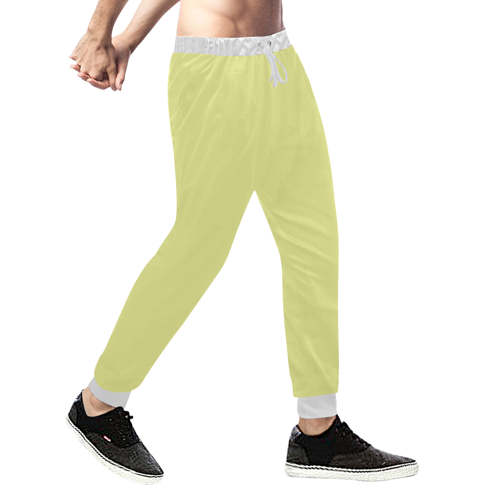 color canary yellow Men's All Over Print Sweatpants (Model L11)
