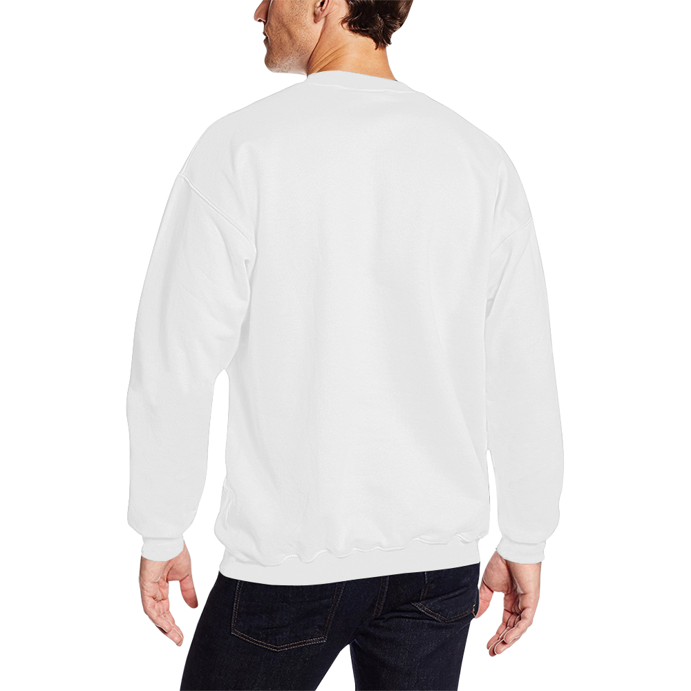 Rise Up Together Crewneck Sweatshirt for Men/Large (Red & White) All Over Print Crewneck Sweatshirt for Men/Large (Model H18)