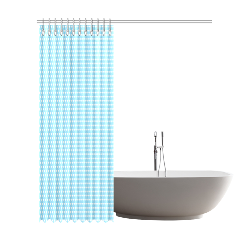 Baby Blue Hearts Shower Curtain 72"x84"