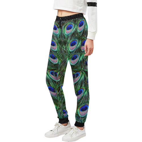 Peacock Feathers Unisex All Over Print Sweatpants (Model L11)
