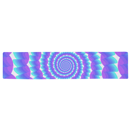 Blue and pink spiral Table Runner 16x72 inch