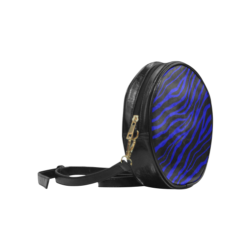 Ripped SpaceTime Stripes - Blue Round Sling Bag (Model 1647)