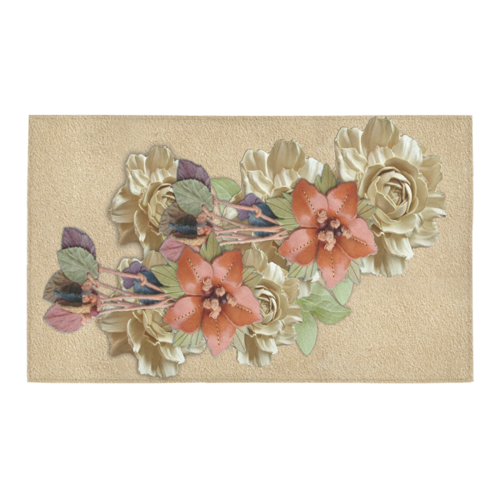 leather flower art Azalea Doormat 30" x 18" (Sponge Material)