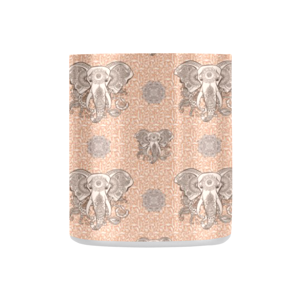 Ethnic Elephant Mandala Pattern Classic Insulated Mug(10.3OZ)