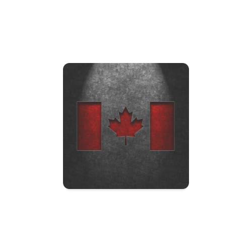 Canadian Flag Stone Texture Square Coaster