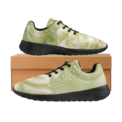 Beautiful soft green roses Men's Athletic Shoes (Model 0200)