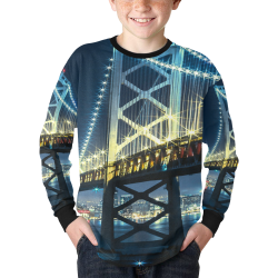 shiny bridge Kids' Rib Cuff Long Sleeve T-shirt (Model T64)