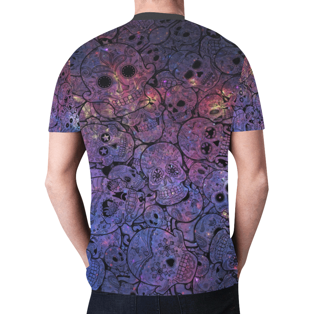 Cosmic Sugar Skulls New All Over Print T-shirt for Men (Model T45)