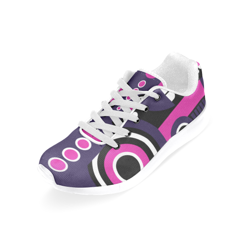 Pink Purple Tiki Tribal Women's Running Shoes/Large Size (Model 020)