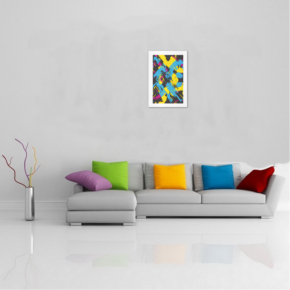 Colorful paint stokes on a black background Art Print 13‘’x19‘’