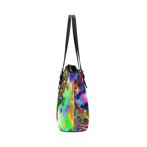 Ride The Rainbow Leather Tote Bag/Small (Model 1651)
