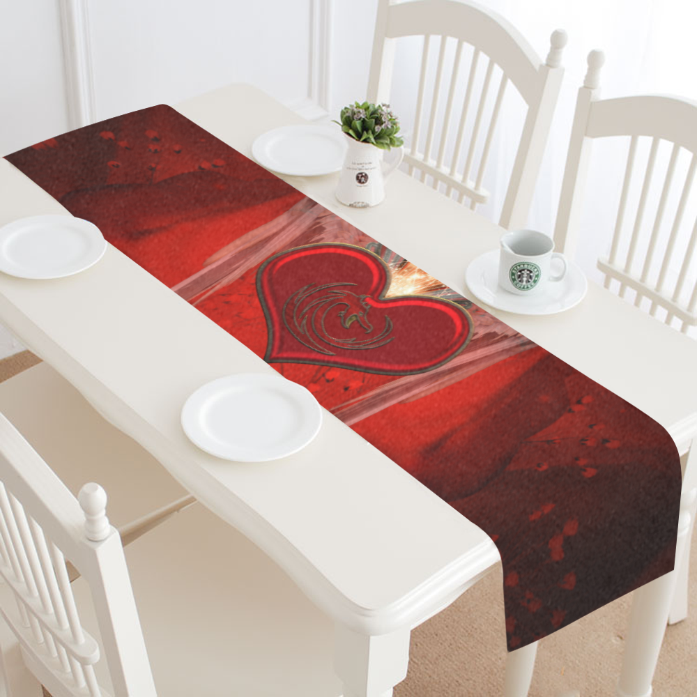 Heart with wings Table Runner 16x72 inch
