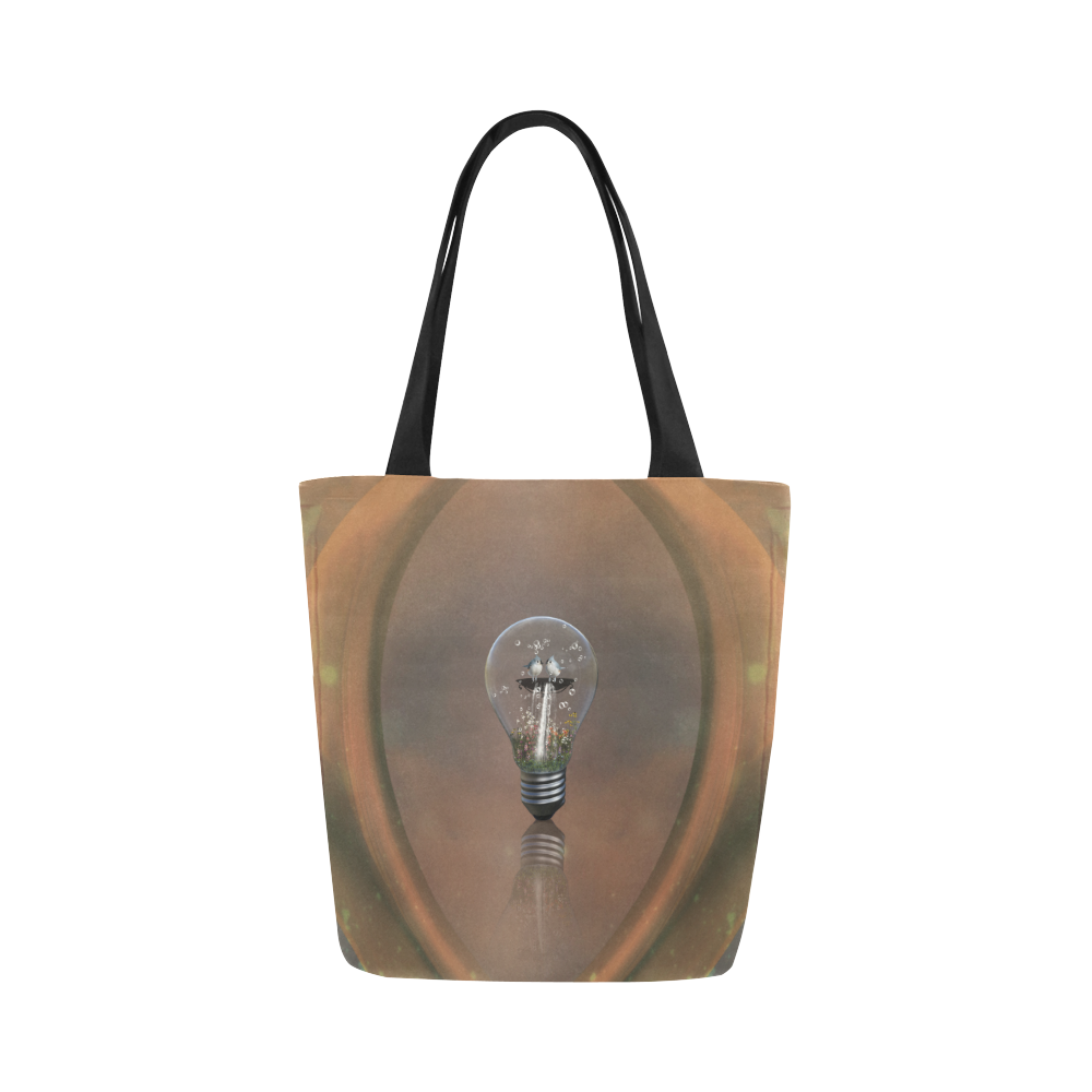 Light bulb with birds Canvas Tote Bag (Model 1657)