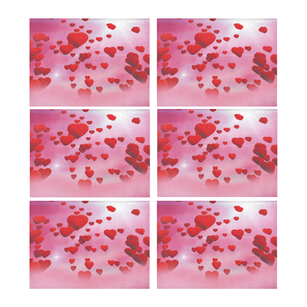 lovely romantic sky heart pattern for valentines day, mothers day, birthday, marriage Placemat 14’’ x 19’’ (Set of 6)