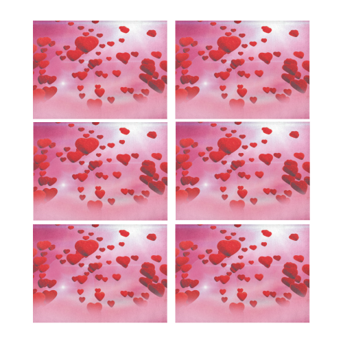 lovely romantic sky heart pattern for valentines day, mothers day, birthday, marriage Placemat 14’’ x 19’’ (Set of 6)