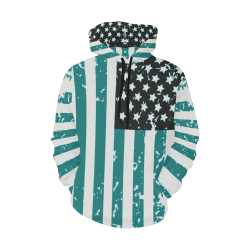 MMA - American Grunge Flag 500 All Over Print Hoodie for Men/Large Size (USA Size) (Model H13)