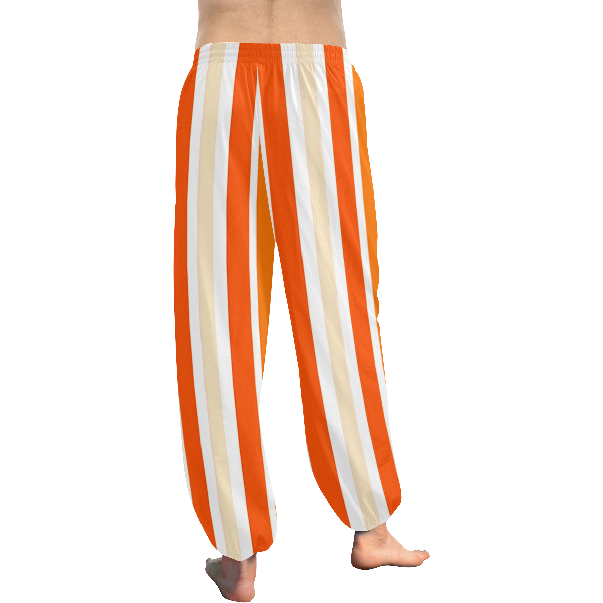 Bright Orange Stripes Women's All Over Print Harem Pants (Model L18)