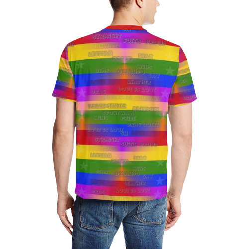 Pride 2020 by Nico Bielow Men's All Over Print T-Shirt (Solid Color Neck) (Model T63)