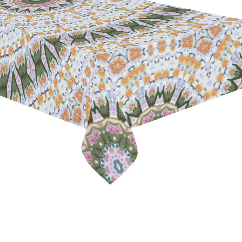 Peace Mandala Cotton Linen Tablecloth 60"x120"