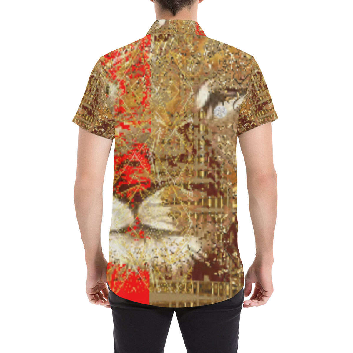 ARTSITC LION By kiekie strickland Men's All Over Print Short Sleeve Shirt (Model T53)