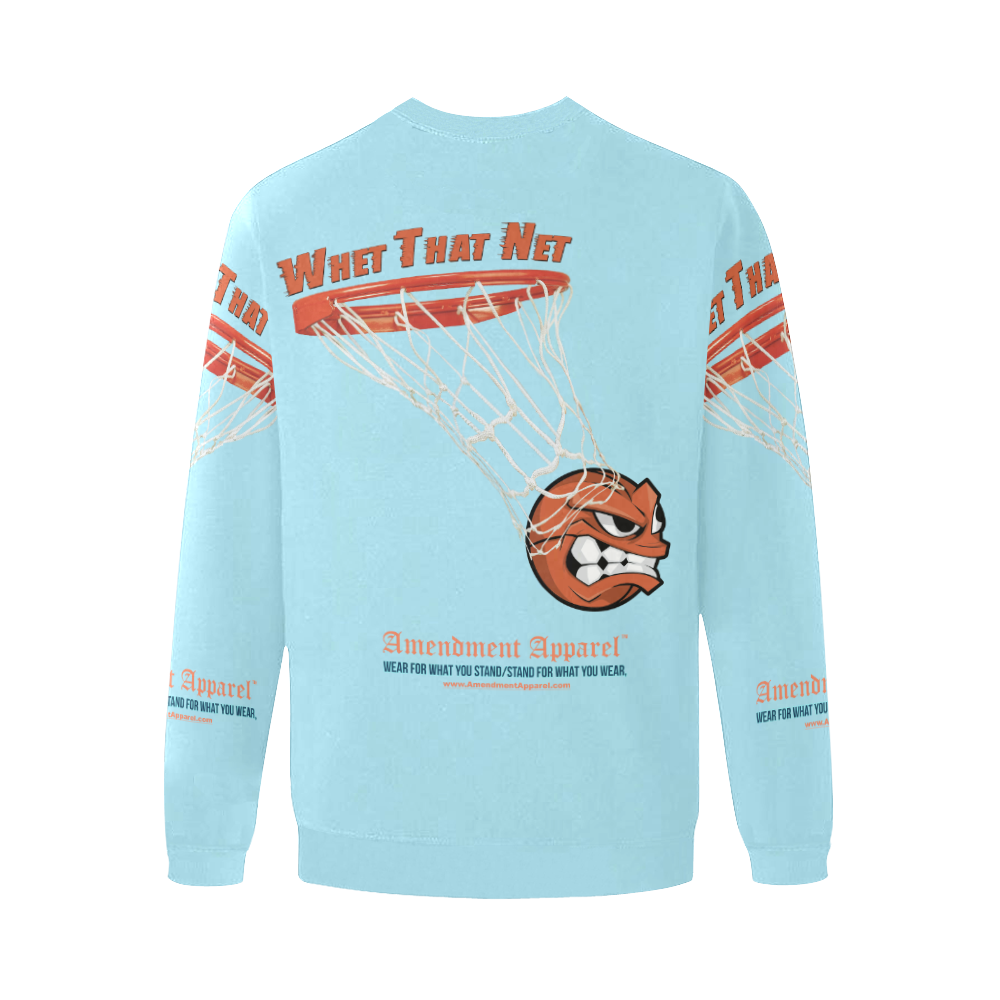 Whet That Net Sweatshirt Men's Oversized Fleece Crew Sweatshirt (Model H18)