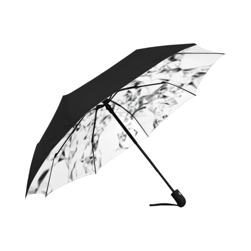 Diamond - white silver grey triangle geometric Anti-UV Auto-Foldable Umbrella (Underside Printing) (U06)