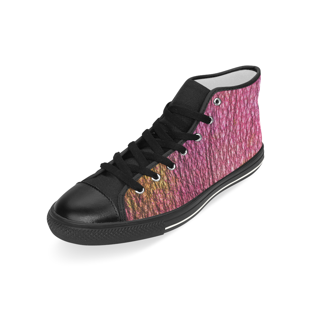 Shoes Wint. pink design Men’s Classic High Top Canvas Shoes (Model 017)