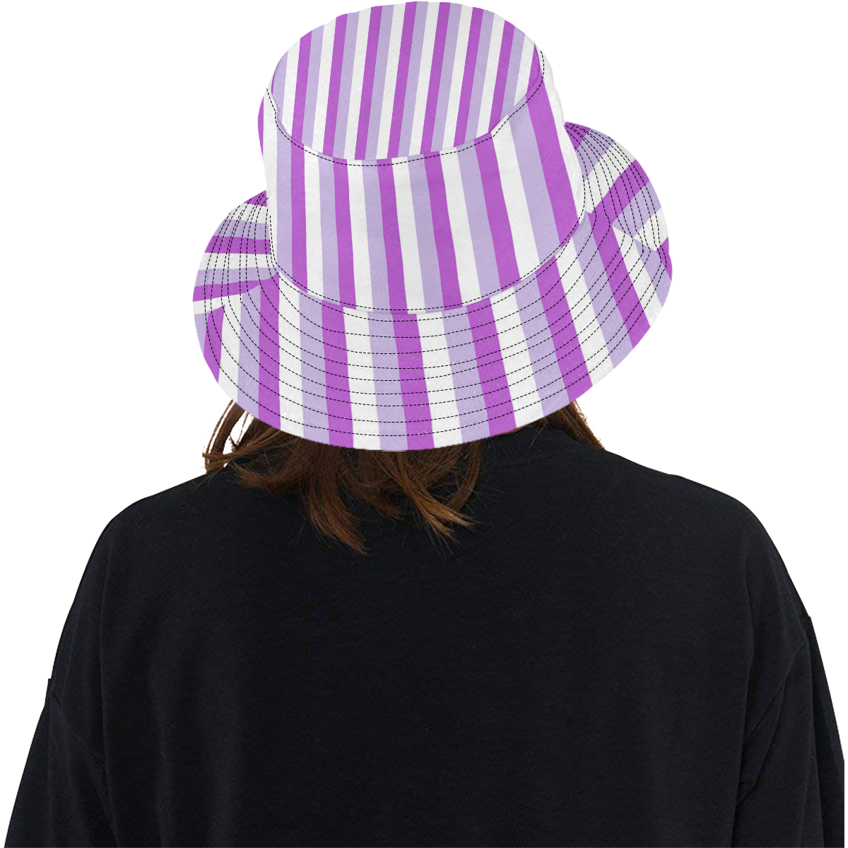 Purple Stripes All Over Print Bucket Hat